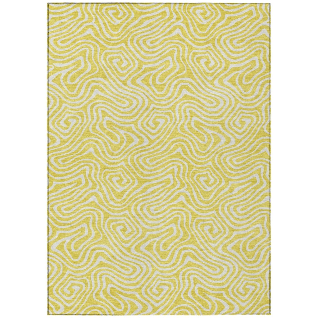 LOOMLAN Rugs Raya Yellow Washable Indoor-Outdoor Rug