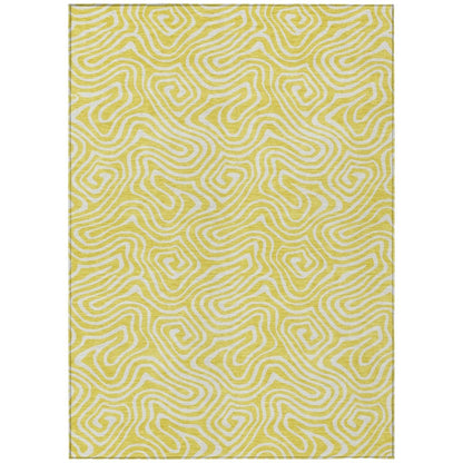 LOOMLAN Rugs Raya Yellow Washable Indoor-Outdoor Rug
