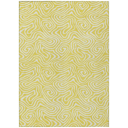 LOOMLAN Rugs Raya Yellow Washable Indoor-Outdoor Rug