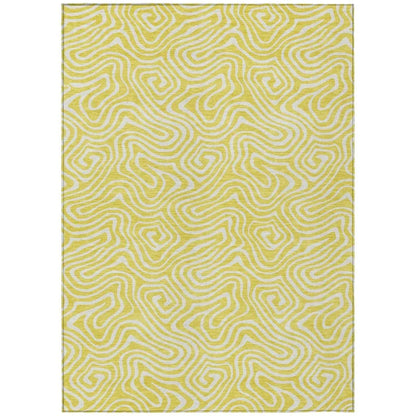 LOOMLAN Rugs Raya Yellow Washable Indoor-Outdoor Rug