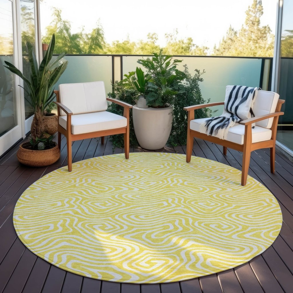 LOOMLAN Rugs Raya Yellow Washable Indoor-Outdoor Rug