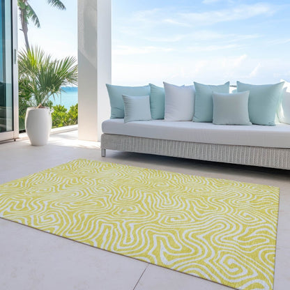LOOMLAN Rugs Raya Yellow Washable Indoor-Outdoor Rug