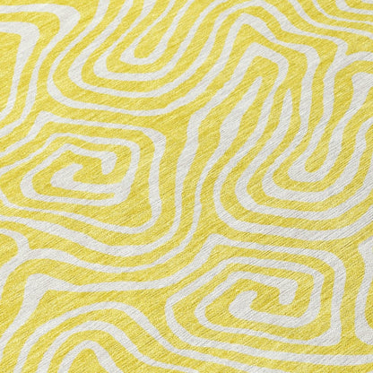 LOOMLAN Rugs Raya Yellow Washable Indoor-Outdoor Rug