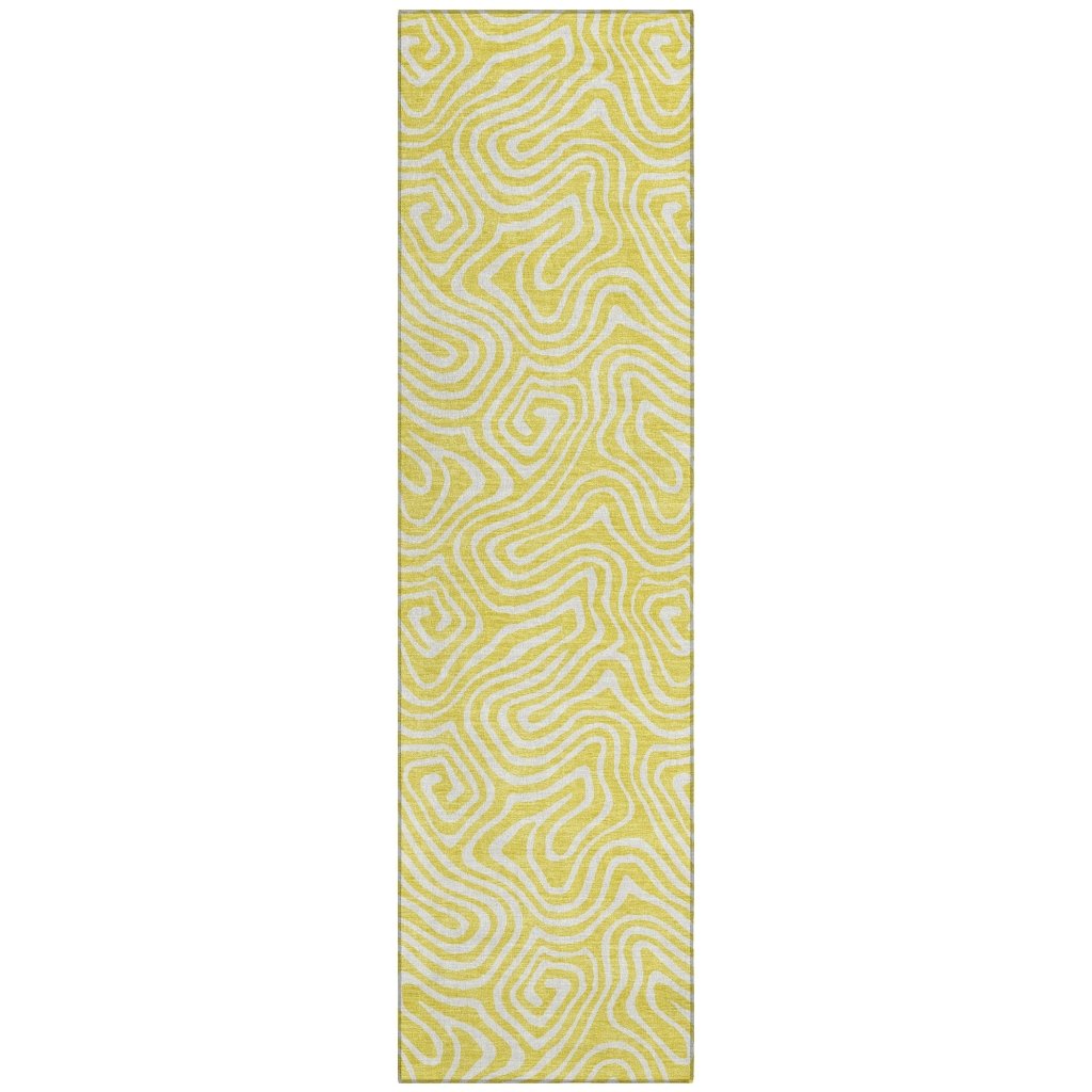 LOOMLAN Rugs Raya Yellow Washable Indoor-Outdoor Rug