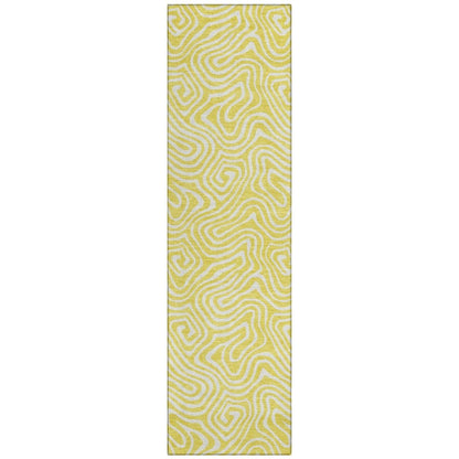 LOOMLAN Rugs Raya Yellow Washable Indoor-Outdoor Rug