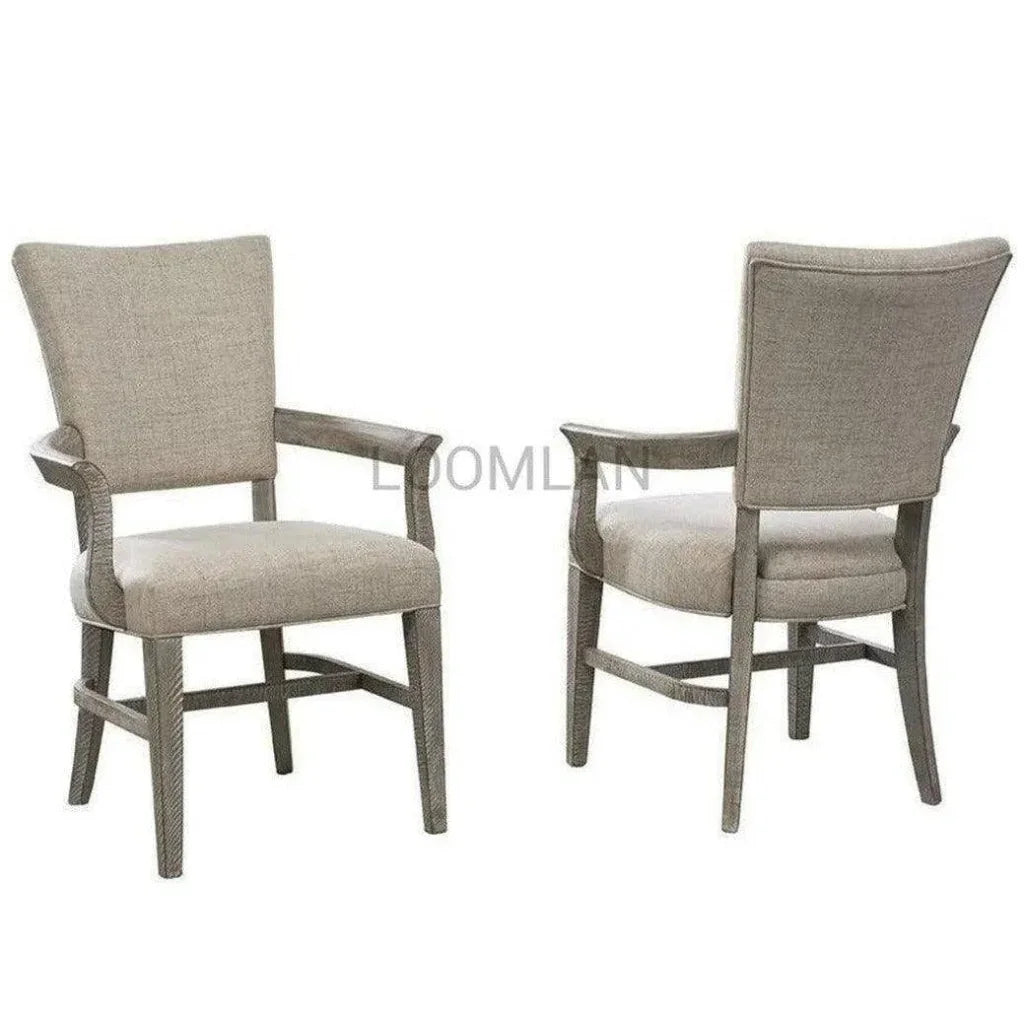 Reclaimed Pine Wood Serenity Arm Chair 2PC - LOOMLAN - LOOMLAN - Dining Chairs