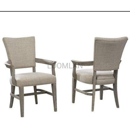 Reclaimed Pine Wood Serenity Upholstered Arm Chair (set of 2) - Sideboards and Things Accents_Natural, Back Type_With Back, Brand_LOOMLAN Home, Color_Gray, Features_Repurposed Materials, Finish_Distressed, Finish_Natural, Finish_Rustic, Legs Material_Wood, Materials_Reclaimed Wood, Materials_Wood, Number of Pieces_2PC Set, Product Type_Dining Height, Shape_With Arms, Upholstery Type_Fabric Blend, Wood Species_Pine