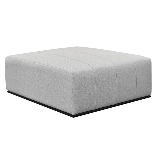 Rectangular Upholstered Grey Linen Ottoman Coffee Table - Sideboards and Things Brand_LH Imports, Color_Gray, Depth_30-40, Materials_Upholstery, Modular Component_Ottoman, Product Type_Modular, Upholstery Type_Linen, Width_40-50