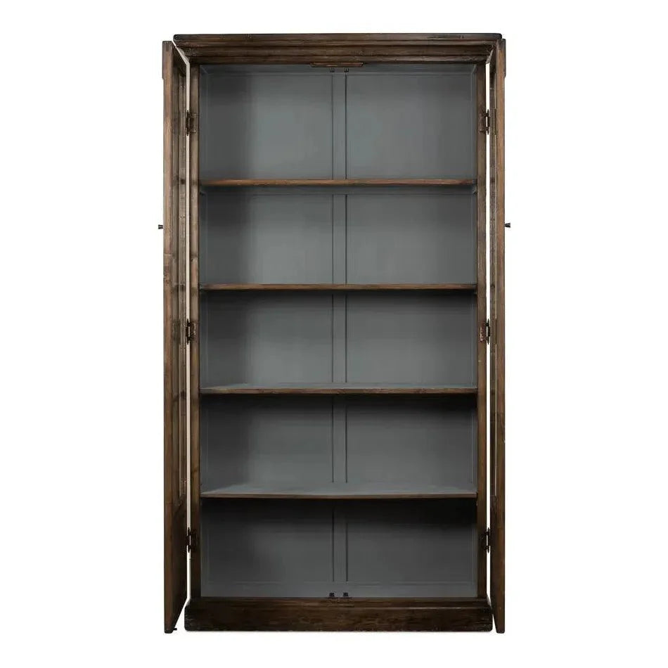 Refined Arches Tall Curio Bookcase Glass Doors - LOOMLAN - Sarreid - Bookcases