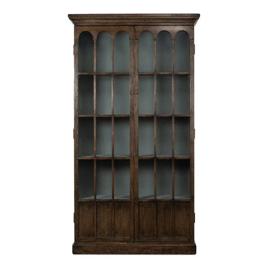 Sarreid Refined Arches Tall Curio Bookcase Glass Doors