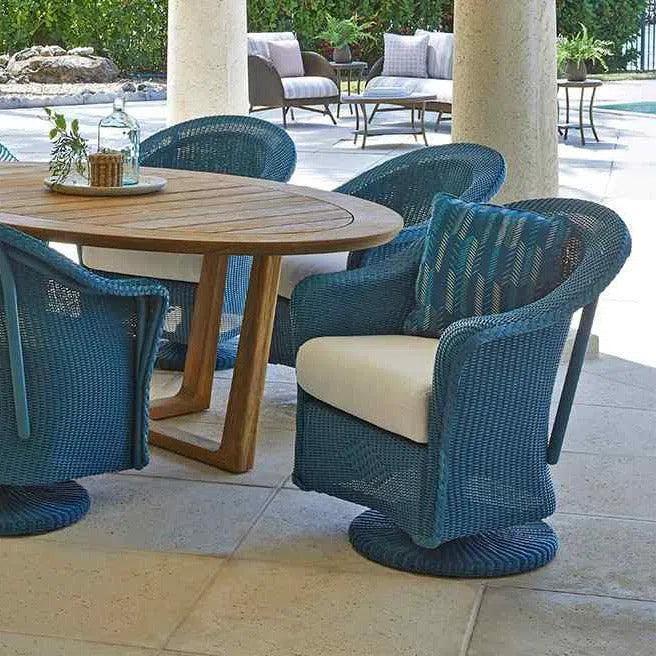 Reflections Wicker Patio Swivel Rocker Dining Chair - LOOMLAN - Lloyd Flanders - Outdoor Dining Chairs