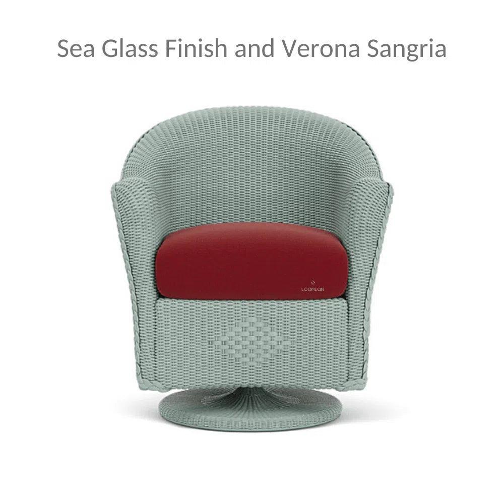 Reflections Wicker Patio Swivel Rocker Dining Chair - LOOMLAN - Lloyd Flanders - Outdoor Dining Chairs