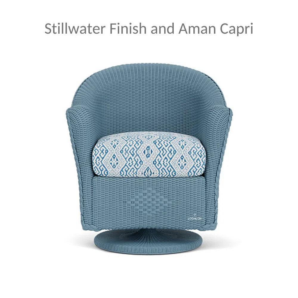 Reflections Wicker Patio Swivel Rocker Dining Chair - LOOMLAN - Lloyd Flanders - Outdoor Dining Chairs