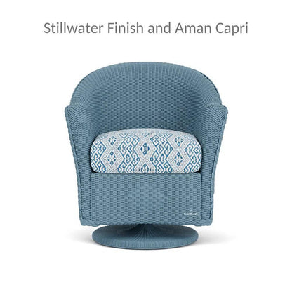 Reflections Wicker Patio Swivel Rocker Dining Chair - LOOMLAN - Lloyd Flanders - Outdoor Dining Chairs