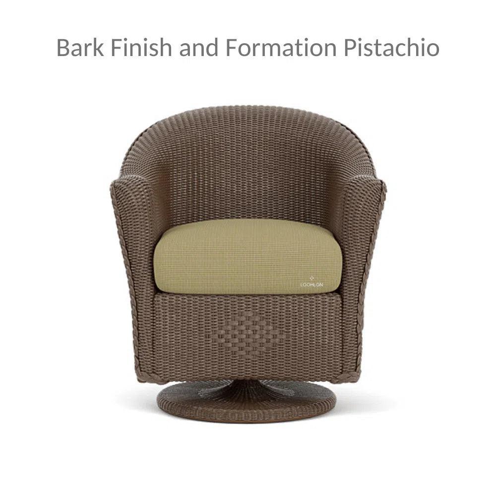 Reflections Wicker Patio Swivel Rocker Dining Chair - LOOMLAN - Lloyd Flanders - Outdoor Dining Chairs