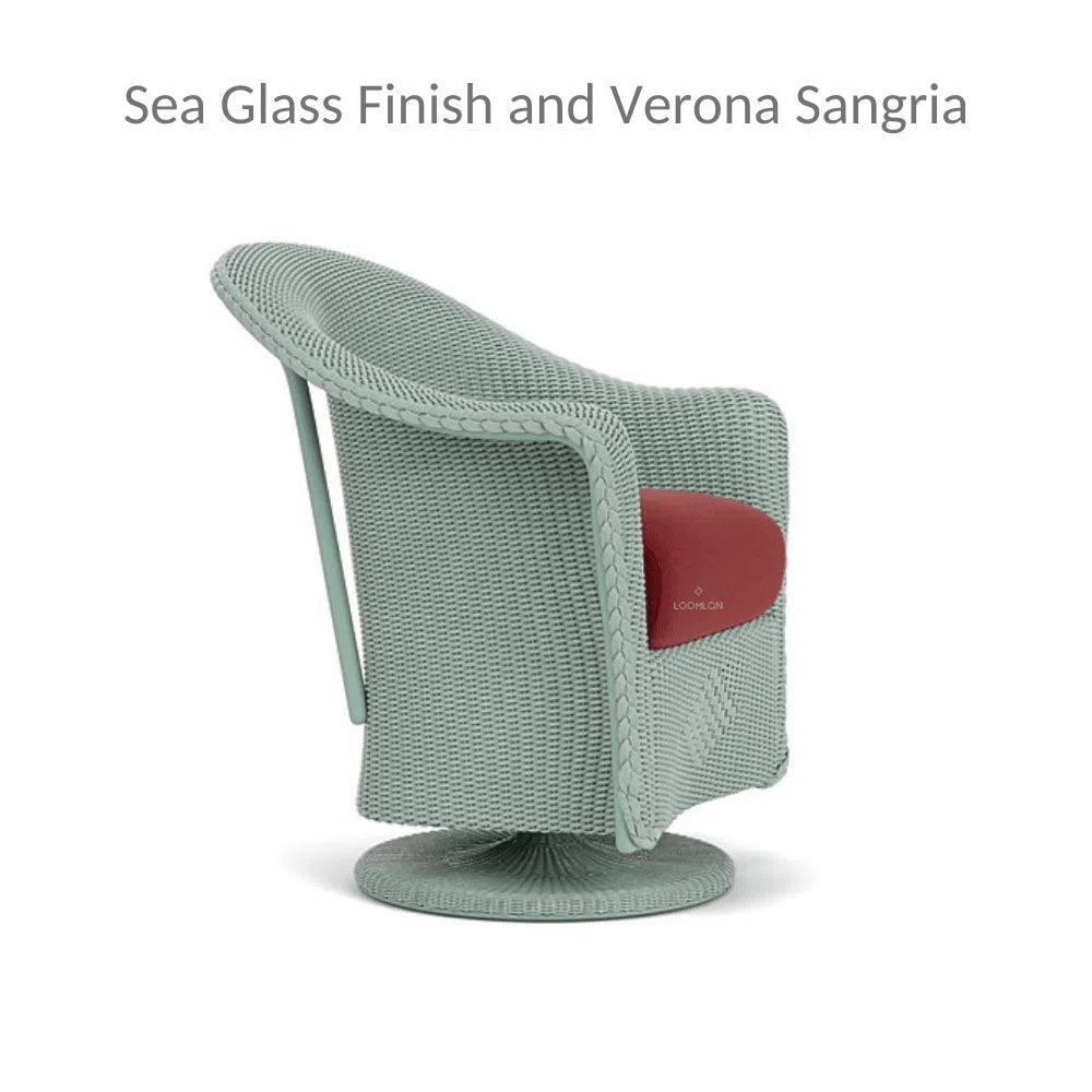 Reflections Wicker Patio Swivel Rocker Dining Chair - LOOMLAN - Lloyd Flanders - Outdoor Dining Chairs