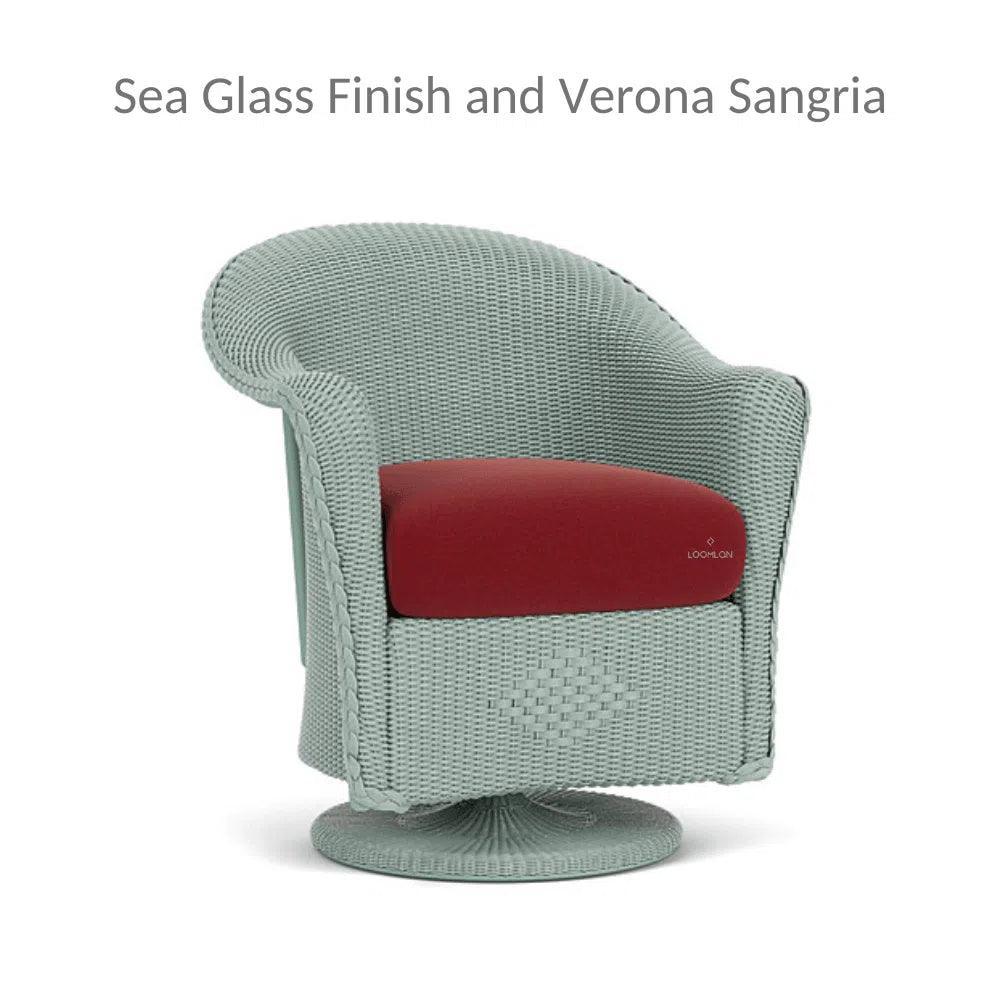 Reflections Wicker Patio Swivel Rocker Dining Chair - LOOMLAN - Lloyd Flanders - Outdoor Dining Chairs