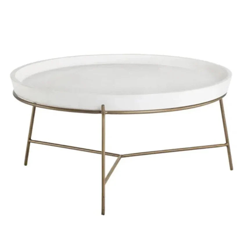 Remy Iron Framed Concrete Round Coffee Table