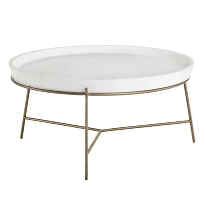 Remy Iron Framed Concrete Round Coffee Table