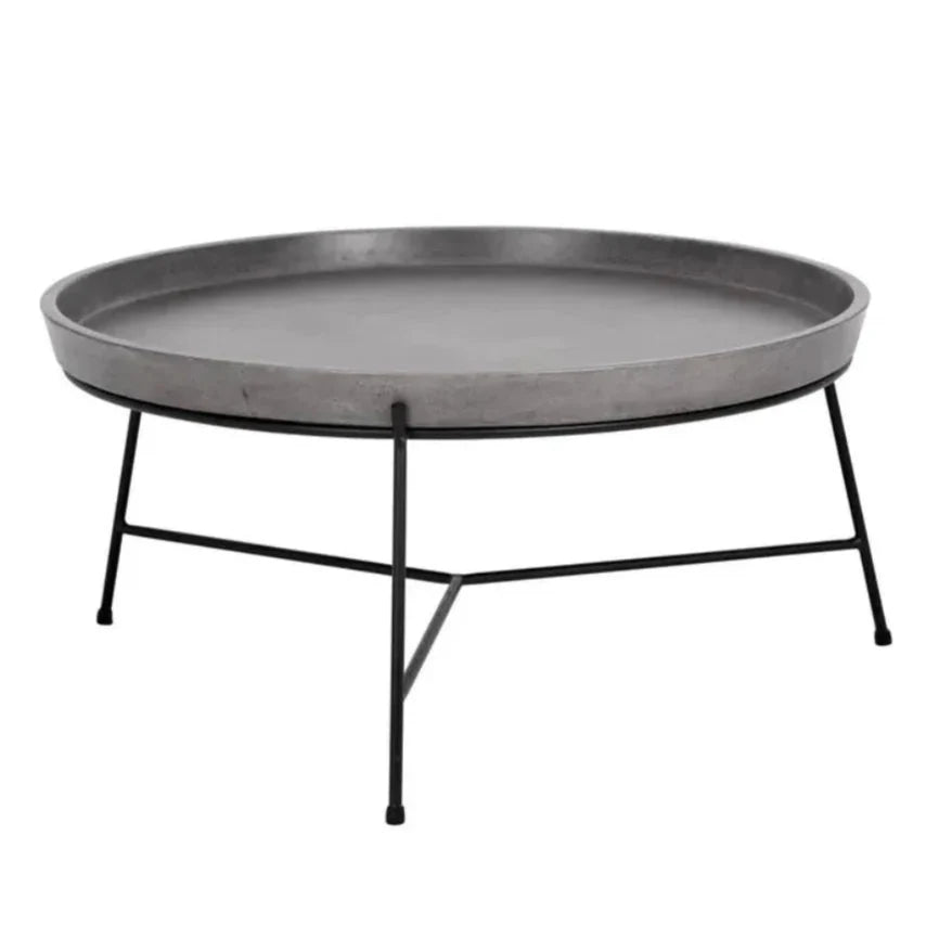 Remy Iron Framed Concrete Round Coffee Table