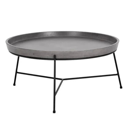 Remy Iron Framed Concrete Round Coffee Table