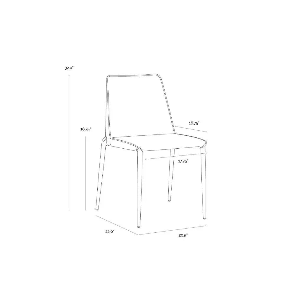 SUNPAN Renee Leather Stackable Dining Chair 2PC