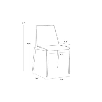 SUNPAN Renee Leather Stackable Dining Chair 2PC