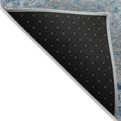 LOOMLAN Rugs Renora Gray Washable Indoor-Outdoor Rug