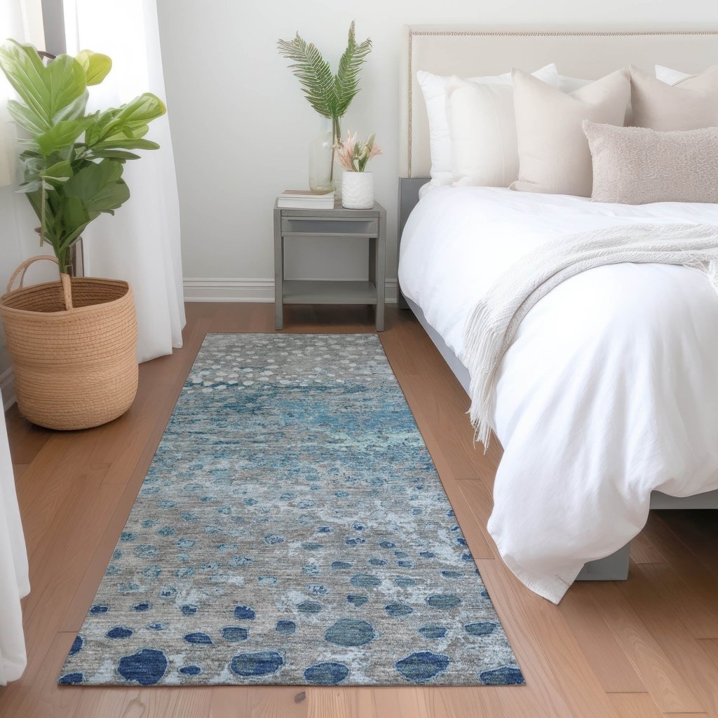LOOMLAN Rugs Renora Gray Washable Indoor-Outdoor Rug