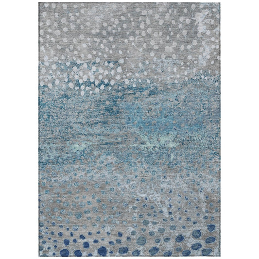 LOOMLAN Rugs Renora Gray Washable Indoor-Outdoor Rug