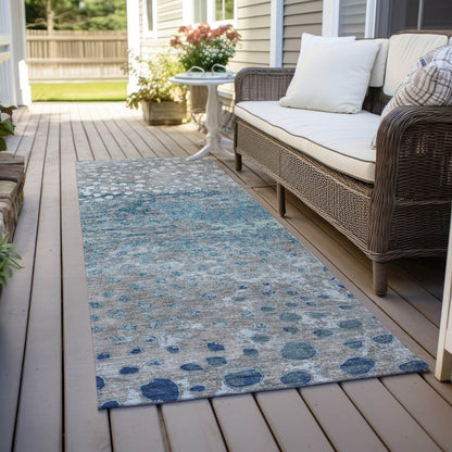 LOOMLAN Rugs Renora Gray Washable Indoor-Outdoor Rug