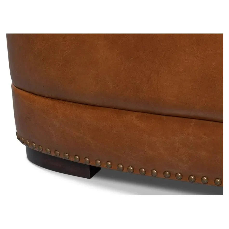 Retro Mcmillan Distilled Leather Sofa - LOOMLAN - Sarreid - Sofas & Loveseats