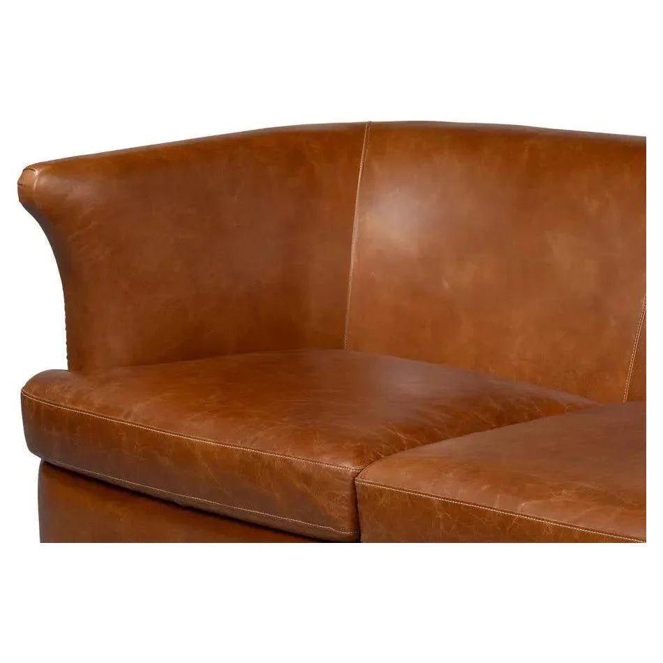 Retro Mcmillan Distilled Leather Sofa - LOOMLAN - Sarreid - Sofas & Loveseats