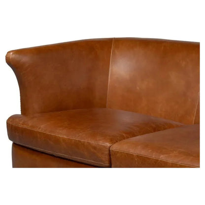 Retro Mcmillan Distilled Leather Sofa - LOOMLAN - Sarreid - Sofas & Loveseats