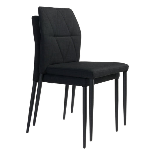 Revolution Dining Chair (Set of 4) Black - Sideboards and Things Accents_Black, Back Type_With Back, Brand_Zuo Modern, Color_Black, Depth_20-30, Finish_Powder Coated, Height_30-40, Materials_Metal, Metal Type_Steel, Product Type_Dining Height, Upholstery Type_Fabric Blend, Upholstery Type_Polyester, Width_10-20