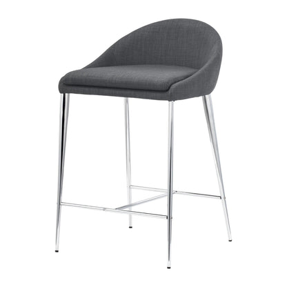 Reykjavik Counter Chair (Set of 2) Graphite - Sideboards and Things Back Type_With Back, Color_Gray, Color_Silver, Depth_10-20, Finish_Polished, Height_30-40, Materials_Metal, Metal Type_Steel, Number of Pieces_2PC Set, Product Type_Counter Height, Upholstery Type_Fabric Blend, Upholstery Type_Polyester, Width_10-20