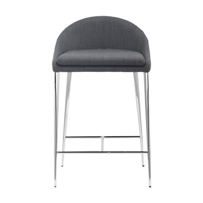 Reykjavik Counter Chair (Set of 2) Graphite - Sideboards and Things Back Type_With Back, Color_Gray, Color_Silver, Depth_10-20, Finish_Polished, Height_30-40, Materials_Metal, Metal Type_Steel, Number of Pieces_2PC Set, Product Type_Counter Height, Upholstery Type_Fabric Blend, Upholstery Type_Polyester, Width_10-20