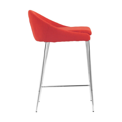 Reykjavik Counter Chair (Set of 2) Tangerine - Sideboards and Things Back Type_With Back, Color_Orange, Color_Red, Color_Silver, Depth_10-20, Finish_Polished, Height_30-40, Legs Material_Metal, Materials_Metal, Metal Type_Steel, Number of Pieces_2PC Set, Product Type_Counter Height, Seat Material_Upholstery, Upholstery Type_Fabric Blend, Upholstery Type_Polyester, Width_10-20