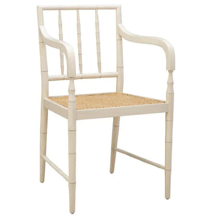 Reynolds Faux Bamboo Framed Cream Arm Chair - LOOMLAN - Furniture Classics - Accent Chairs