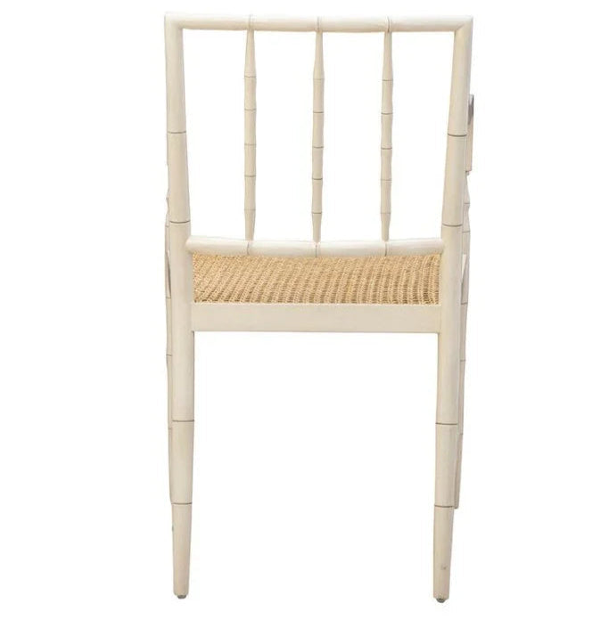 Reynolds Faux Bamboo Framed Cream Arm Chair - LOOMLAN - Furniture Classics - Accent Chairs