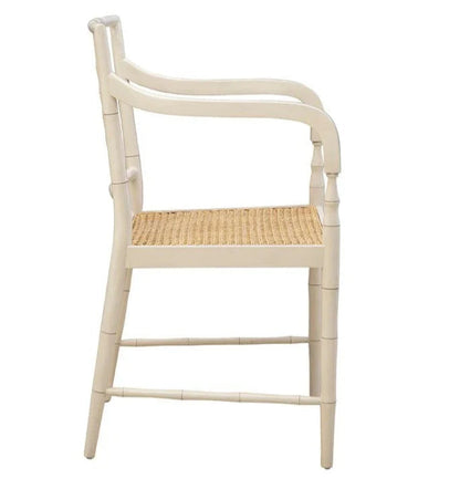 Reynolds Faux Bamboo Framed Cream Arm Chair - LOOMLAN - Furniture Classics - Accent Chairs