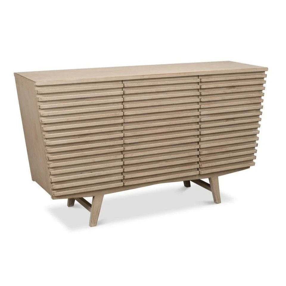 Ribbed Nine Drawer Wood Chest