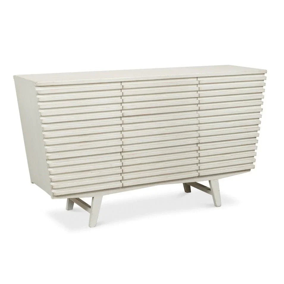 Ribbed Nine Drawer Wood Chest