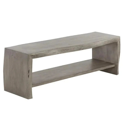 Ridge Waterfall Edge Wooden Backless Bench