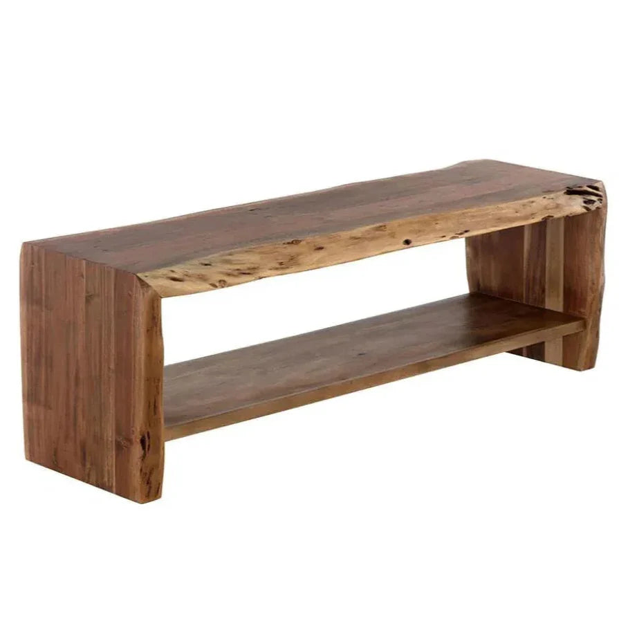 Ridge Waterfall Edge Wooden Backless Bench
