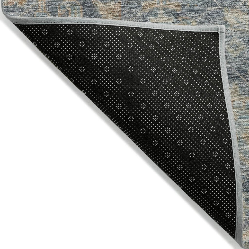 LOOMLAN Rugs Riga Blue Washable Indoor-Outdoor Rug