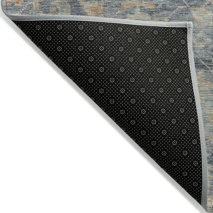 LOOMLAN Rugs Riga Blue Washable Indoor-Outdoor Rug