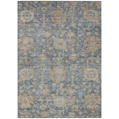 LOOMLAN Rugs Riga Blue Washable Indoor-Outdoor Rug