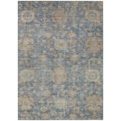 LOOMLAN Rugs Riga Blue Washable Indoor-Outdoor Rug