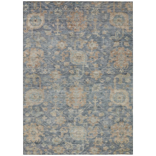 LOOMLAN Rugs Riga Blue Washable Indoor-Outdoor Rug